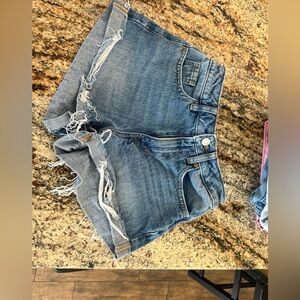 Cutoff jean shorts